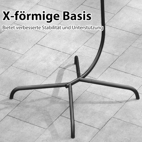 Costway Hängemattenständer aus Metall Black 106x105x197cm
