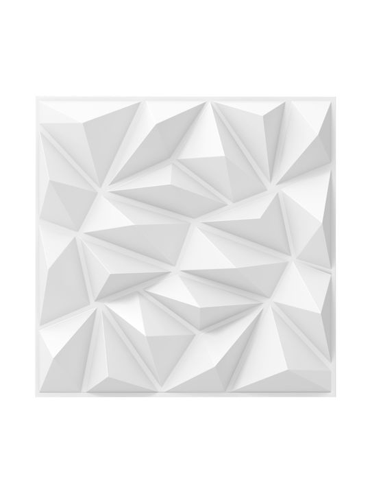 3D Wall Panel PVC with Glue White 50x50cm