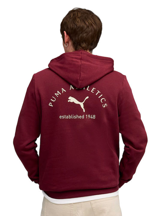 PUMA Graphic Burgundy Hoodie Sweatshirt