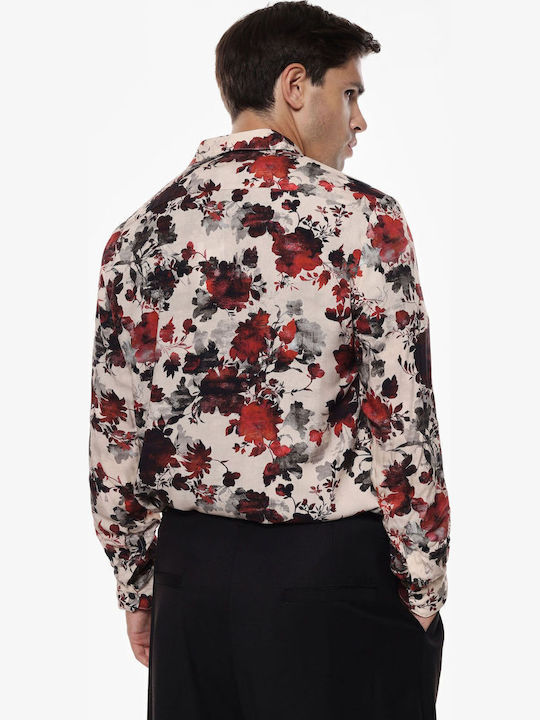 Μακρυμάνικo Πουκάμισο σε Κανονική Γραμμή Floral Πολύχρωμο