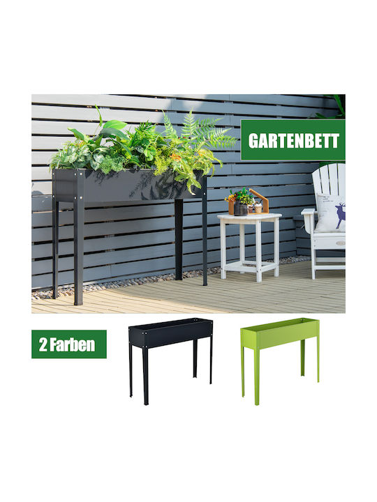 Costway Planter Box Metal Grey Shade 100x30x80cm.