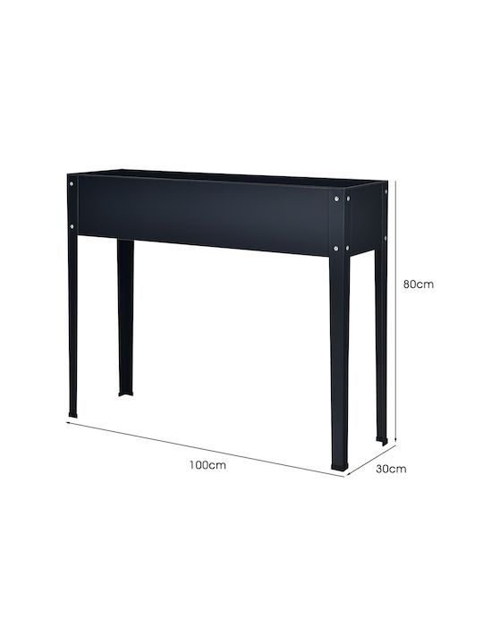 Costway Planter Box Metal Grey Shade 100x30x80cm.
