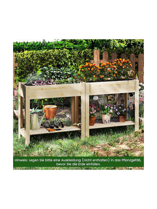 Costway Blumenkasten Hölzernes Natural Wood 81x37x77cm.
