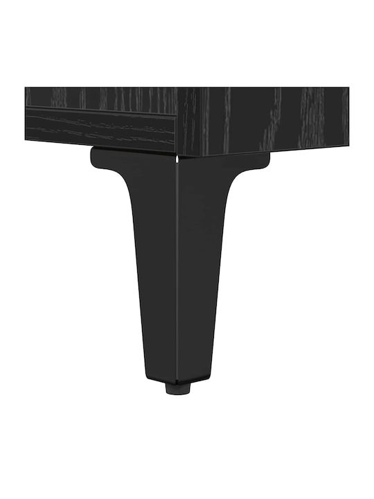 Wooden Bedside Table Black Oak 40x35x70cm