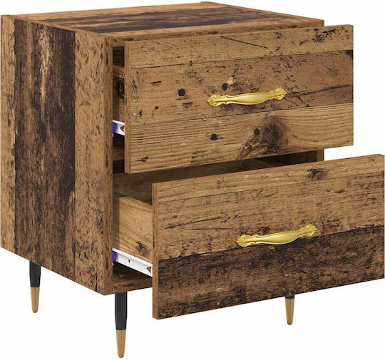 Комод Дървен с Метални Крака Old wood 40x35x47.5см