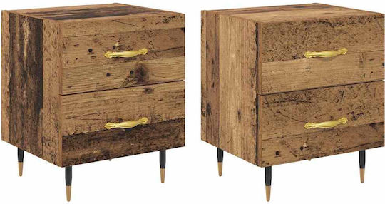 Комоди Дървени с Метални Крака Old wood 2бр 40x35x47.5см