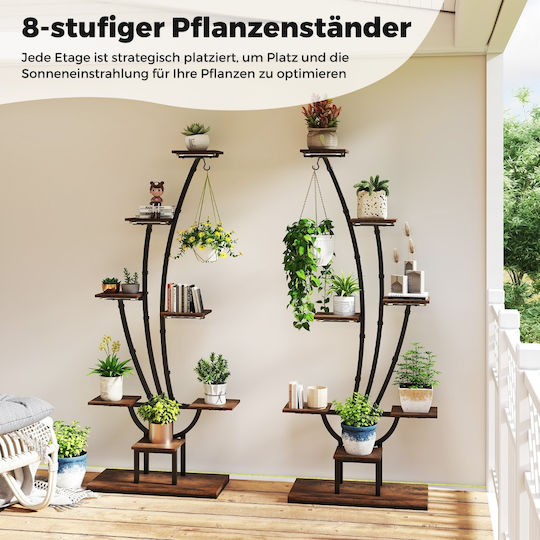 Costway Blumentopf-Regal Metall Braun