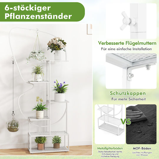 Costway Pot Rack Metal Black 56cmx26cmx185cmcm.