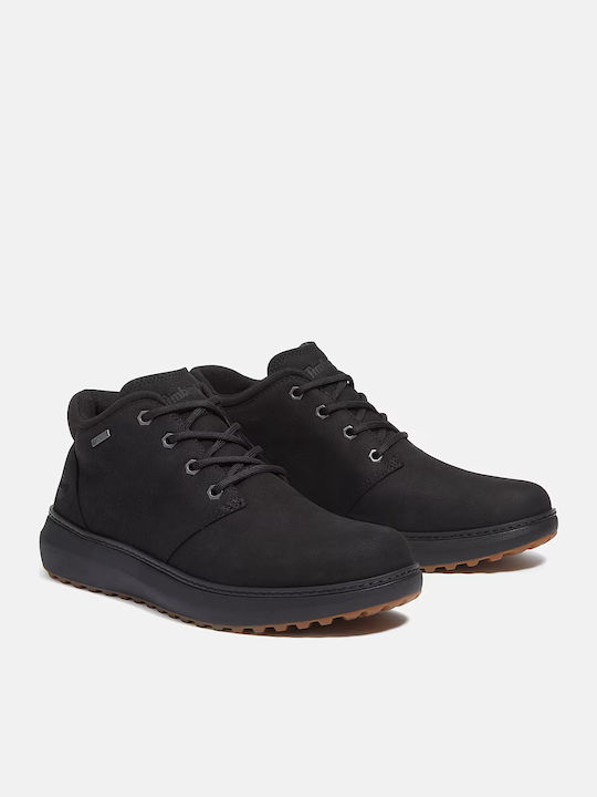 Leather Black Men's Boots Waterproof