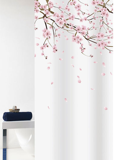 Spirella Almond Shower Curtain Fabric 180x200cm Pink