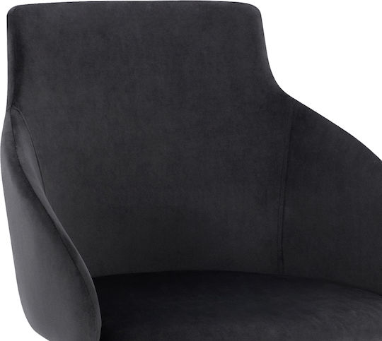 Ivy Dining Room Velvet Armchair Black 53x55x79cm 2pcs