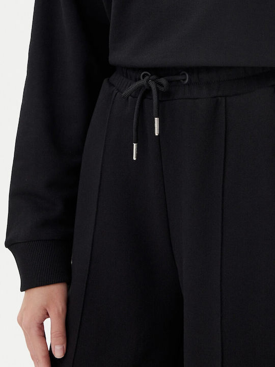 High Waist Sweatpants Flared Black