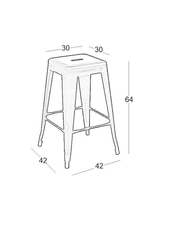 Stool for Bar Outdoor Texas Black 42x42x63cm