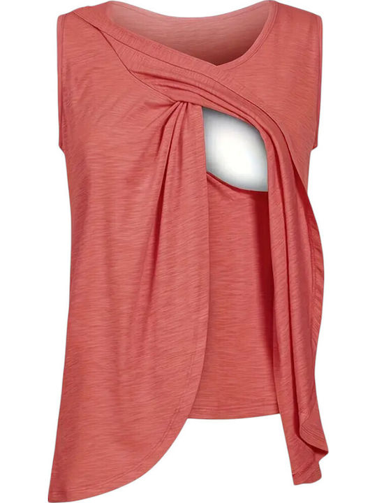 Coral Sleeveless Nursing Top Queen Mother