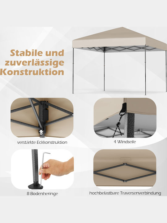 Costway Garden Freestanding Gazebo White 3x3cm