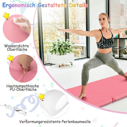 Costway Foldable Exercise Mat Pilates Pink (180x60cm)