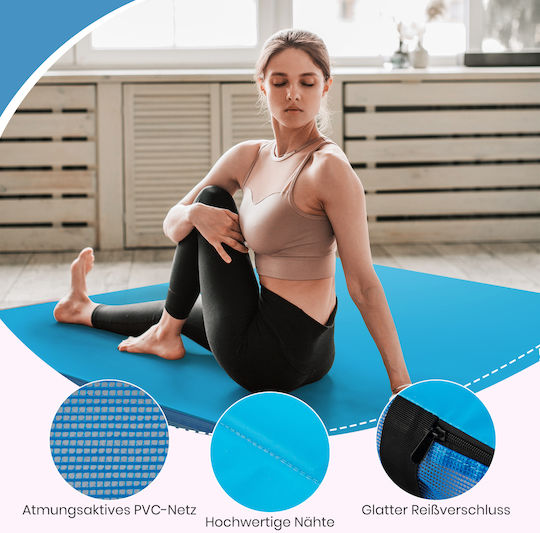 Costway Αναδιπλούμενο Στρώμα Pilates Μπλε (122x122cm)