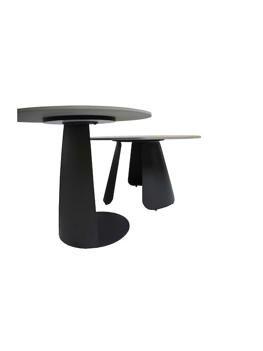 Round Central Coffee Table Gray 2 Pieces W80xL80xH45cm