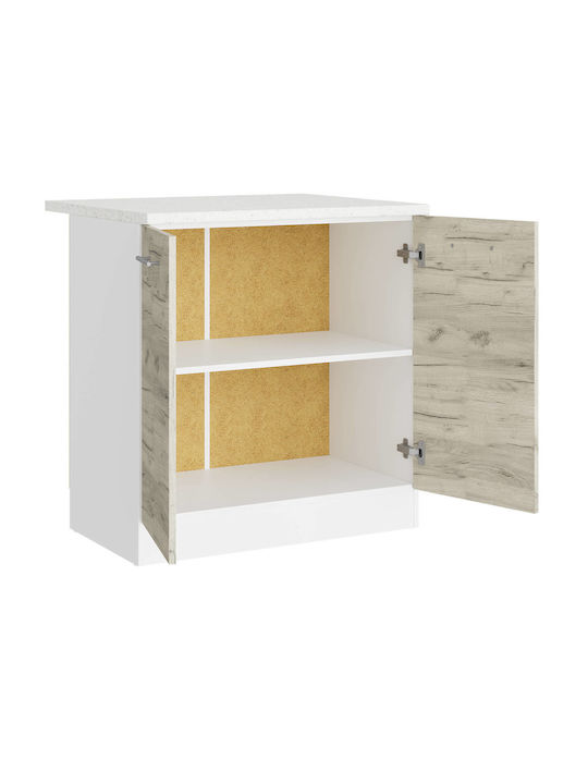 Επιδαπέδιο Ντουλάπι με Πάγκο Εργασίας White, White Craft Oak 80x46x85εκ.