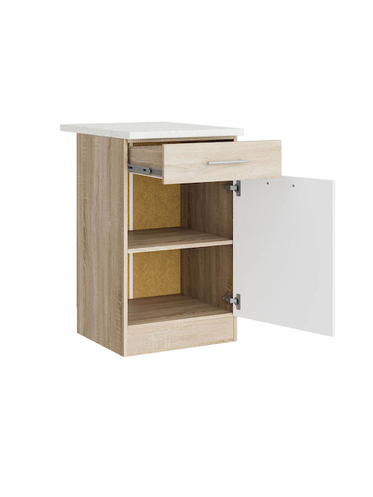 с плот за работа Sonoma Oak, White 50x46x85бр