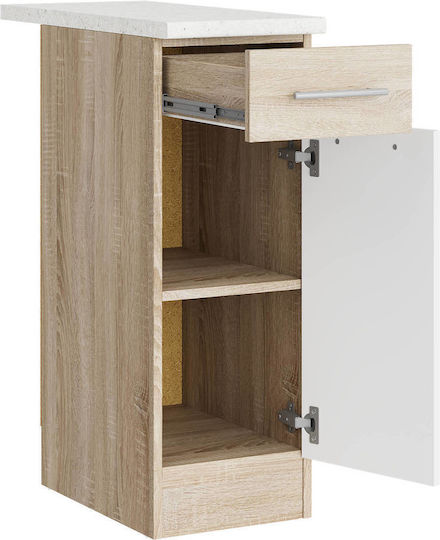Επιδαπέδιο Ντουλάπι με Πάγκο Εργασίας Sonoma Oak, White 30x46x85εκ.