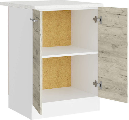 Επιδαπέδιο Ντουλάπι με Πάγκο Εργασίας White, White Craft Oak 60x46x85εκ.