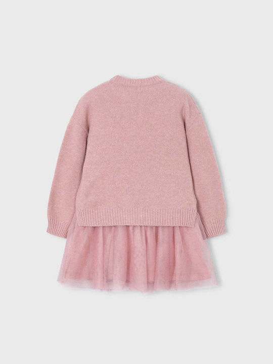 Children's Dress Long Sleeve Knitted Nude