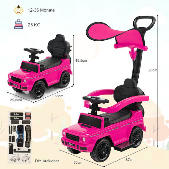 Costway Baby Walker Car Ride On with Sounds TQ10076PI Pink