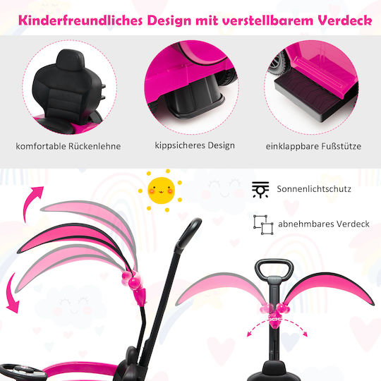Costway Baby Walker Car Ride On with Sounds TQ10076PI Pink