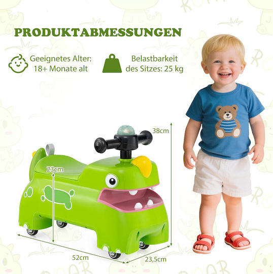 Costway Baby Walker Car Ride On for 18++ Months with Sounds TQ10398GN Green