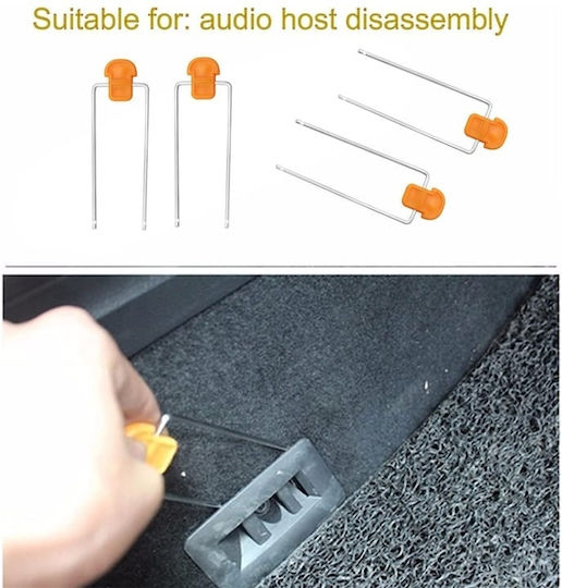 Set De 12 Piese Instrumente De Îndepărtare Radio Auto Demontare Interior Mașină Metal Plastic Portocaliu