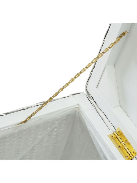 vidaXL Cutie de depozitare pentru exterior Rattan Alb L110xW35xH35buc