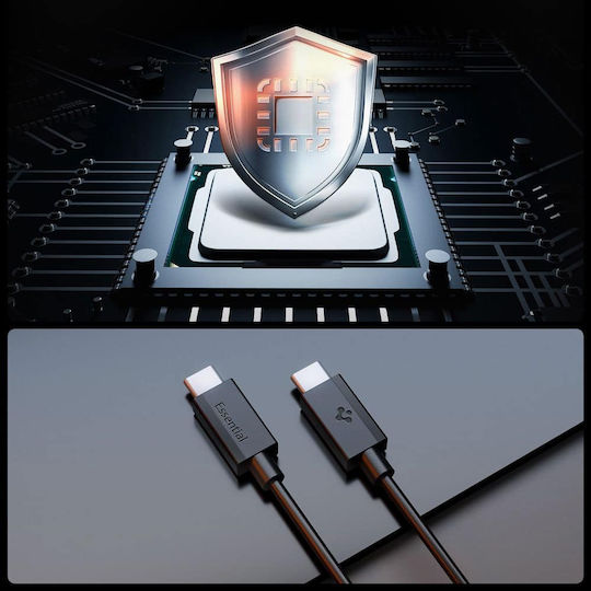 Spigen USB 2.0 Cable USB-C male - USB-C 60W PD Μαύρο 2m ACA08720