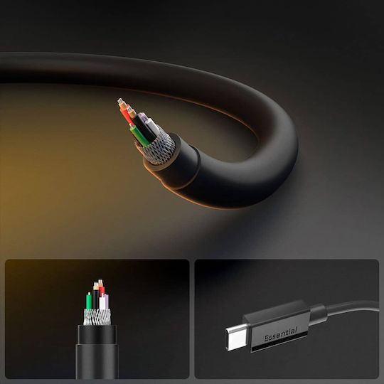 Spigen USB 2.0 Cable USB-C male - USB-C 60W PD Μαύρο 2m ACA08720
