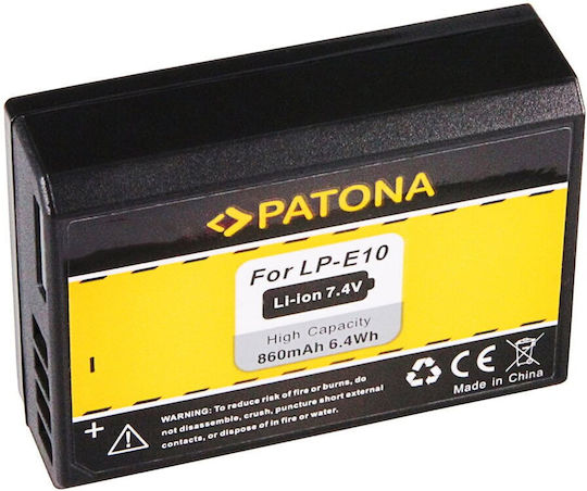 Patona Μπαταρία Φωτογραφικής Μηχανής Lp-e10 Lpe10 860mAh Συμβατή με Canon