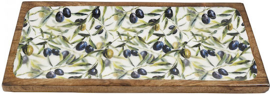 Atmosphera Mango Enamel Διακοσμητική Πιατέλα Καφέ 40x19εκ.