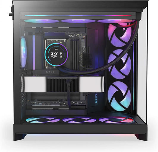 NZXT H9 Flow RGB Gaming Midi Tower Κουτί Υπολογιστή με Πλαϊνό Παράθυρο Μαύρο