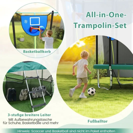 Costway Trampolin Draußen mit Leiter & Netz