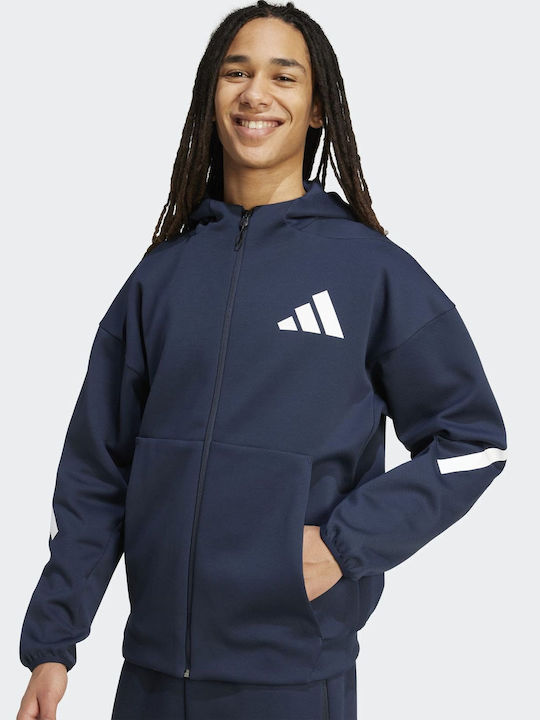 Z.n.e. Fullzip Ανδρική Ζακέτα με Κουκούλα Ink