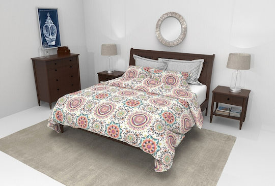 Alcam Pilotă Single 140x200cm Kantha Multicolor 250 g/mp²Gsm