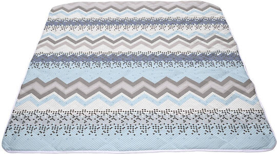 Alcam Painted Κουβερλί Διπλό Microfiber Γαλάζιο 200x220cm