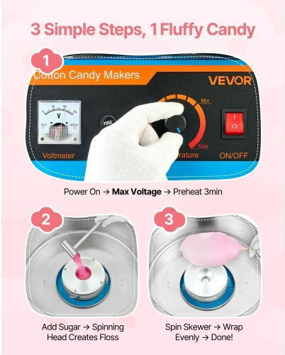 Vevor Candy Floss Maker 12.192cm Blue