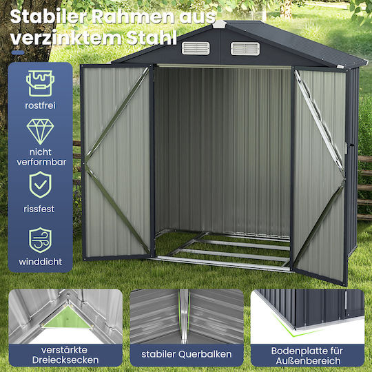 Metallic Garden Shed Galvanized L1.93xW1.08xH1.96m