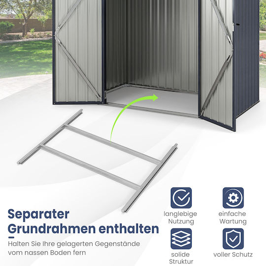 Metallic Garden Shed Galvanized L1.93xW1.08xH1.96m