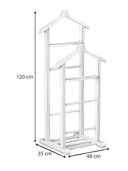 Megapap BETA II Floor Garment Rack made of Wood White 48x35x120cm