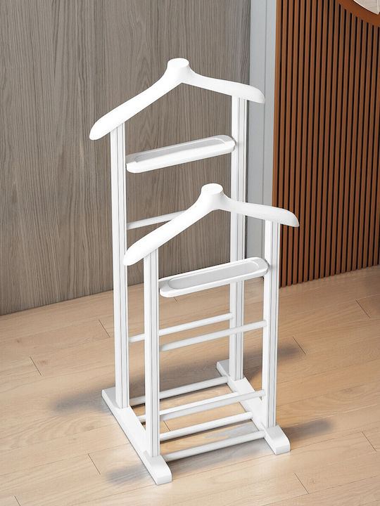 Megapap BETA II Floor Garment Rack made of Wood White 48x35x120cm