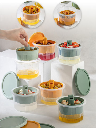 Hermia Set 6 Stück Allgemeine Verwendung Lebensmittelgläser mit Kunststoffdeckel 650ml