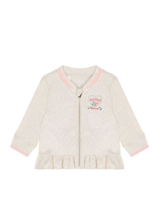 Guess Baby Bodysuit Set Short-Sleeved with Pants Ecru 3pcs