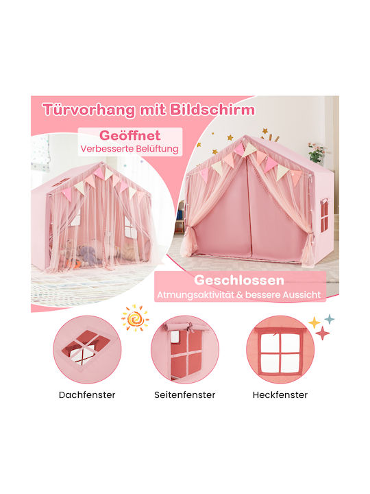 Costway Kids House Play Tent for 3+ years Pink