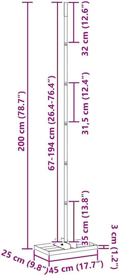 Vidaxl Равен Градински Инструмент 45 X 25 X 200 См